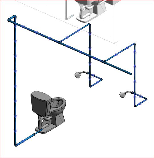 Water Supply Pipe - has reverse flow supplying each fixtures - Autodesk ...