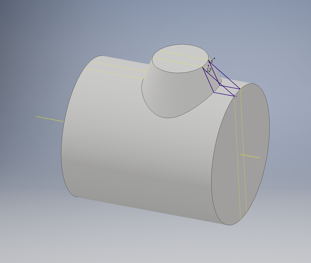 The sketch shows where the edges of the rib needs to be