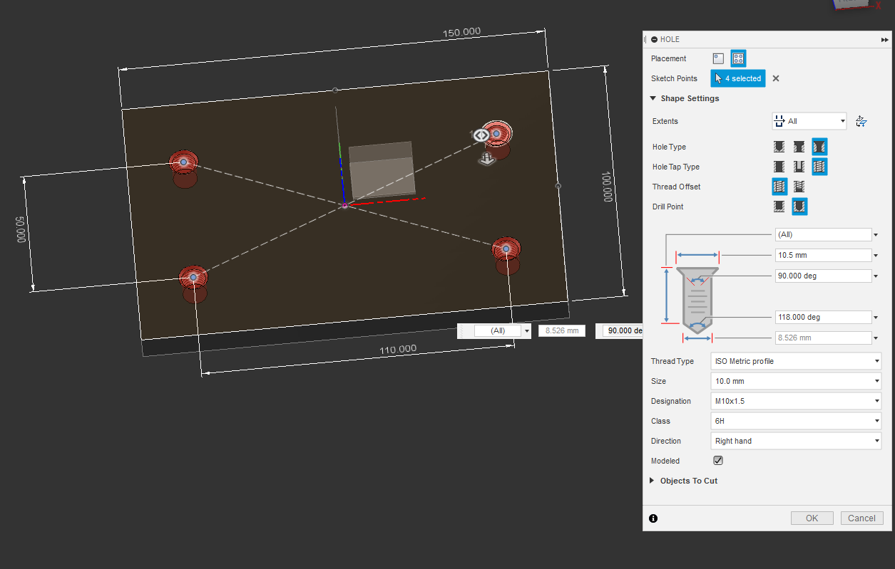 Solved: Projecting a threaded hole to a surface? - Autodesk Community