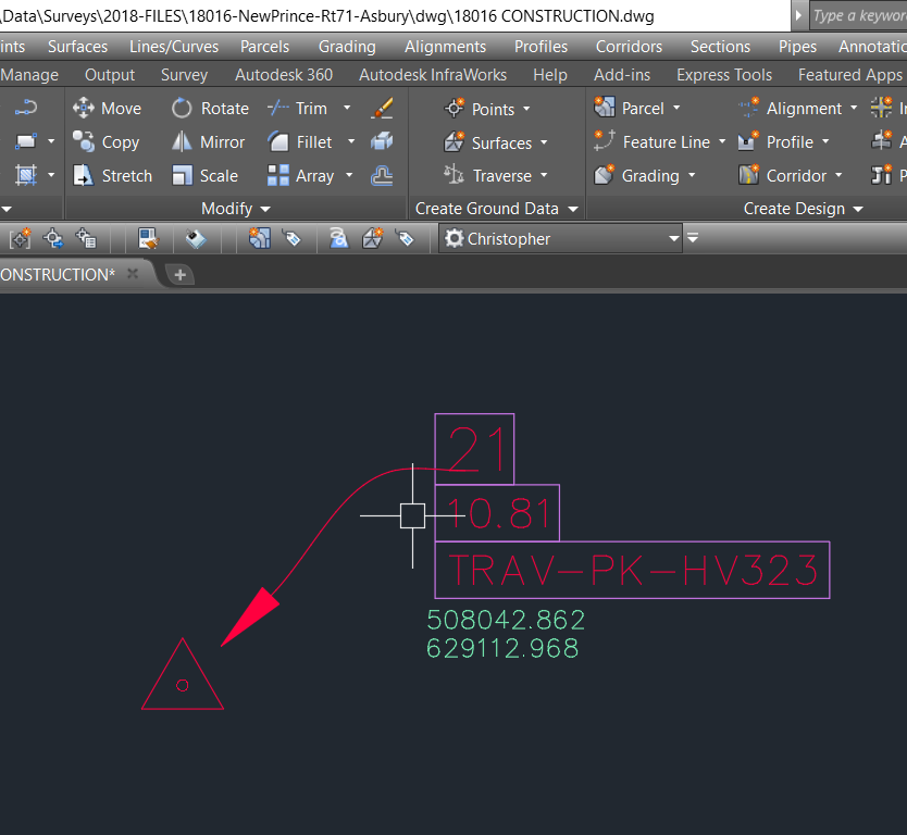 Solved: ACAD CIVIL 33D 2018: Adjust Location of Tip of Leader of Point ...