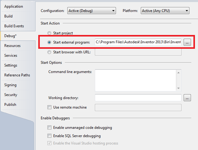 new to add-in's - inventor API to debugg line by line in dot net ...