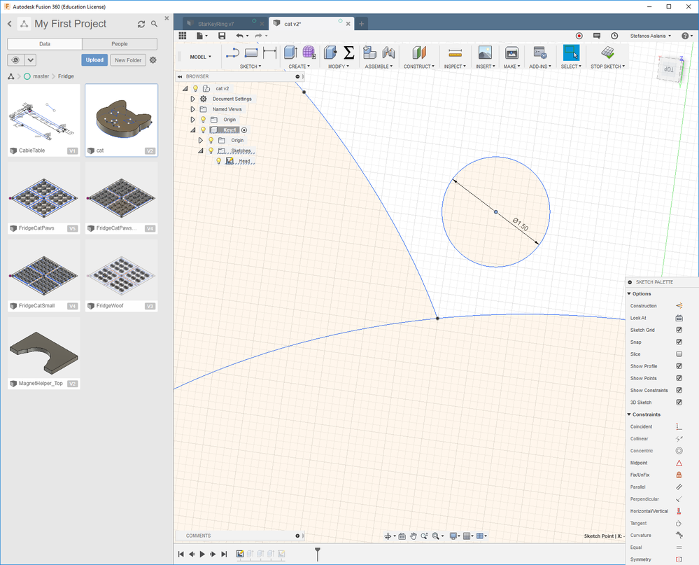 I Can T Move A Simple Circle Autodesk Community Fusion 360