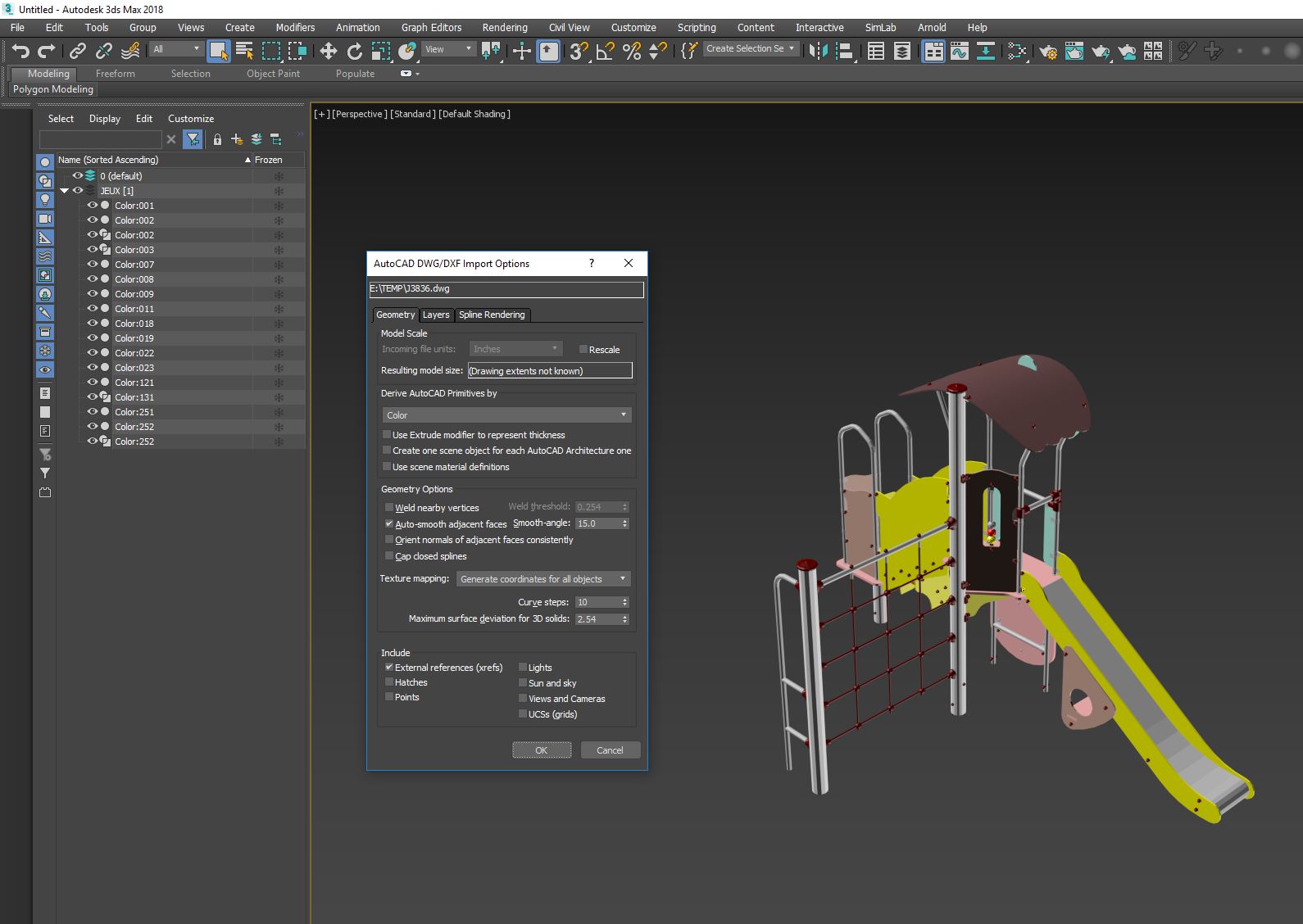 Solved: DWG import turns to one black material in 3DS max 2018 - Autodesk  Community - 3ds Max