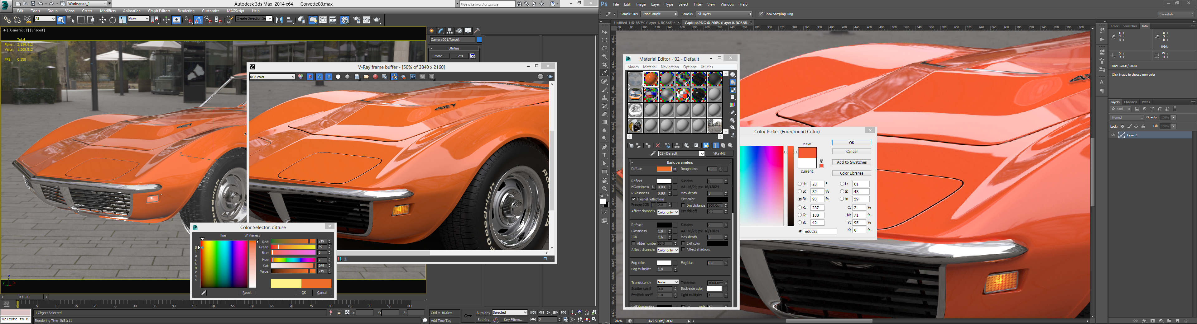 Solved: Color differences in Frame Buffer vs Saved Image - Autodesk  Community - 3ds Max