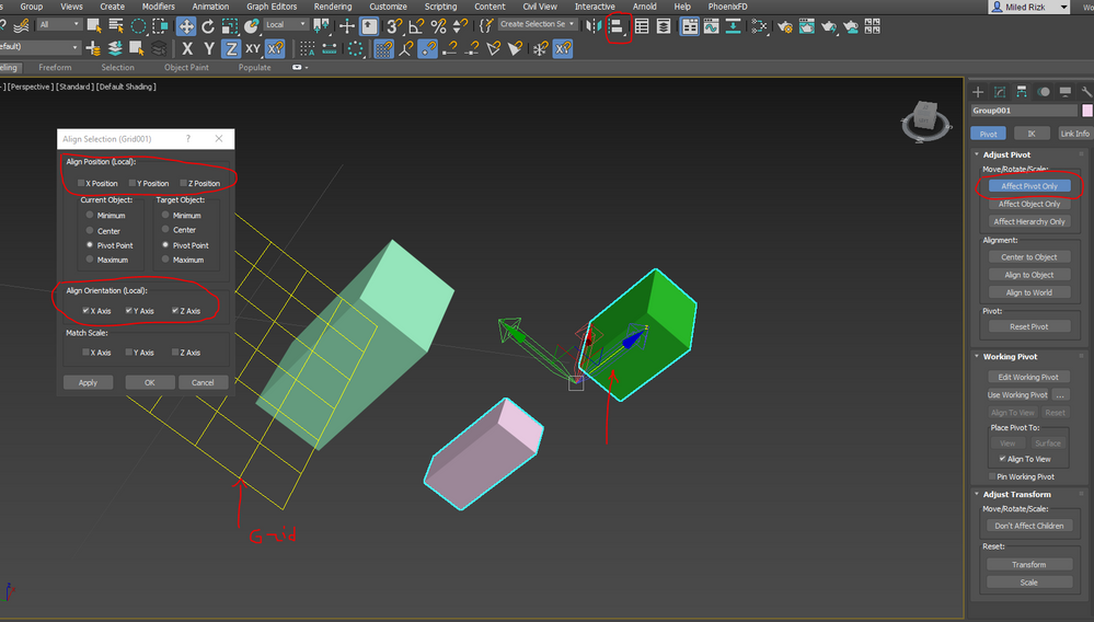 Solved: Create Group aligned to Grid in 3DS Max - Autodesk Community - 3ds  Max