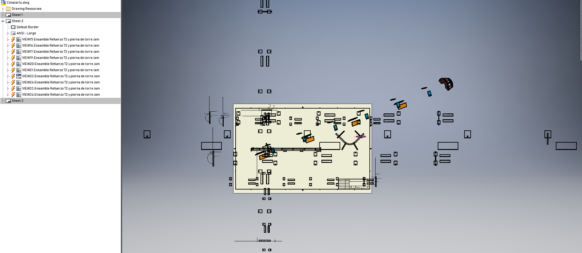 Inventor 2019 Moved Origin Planes Then Drawing View Exploded All Parts ...