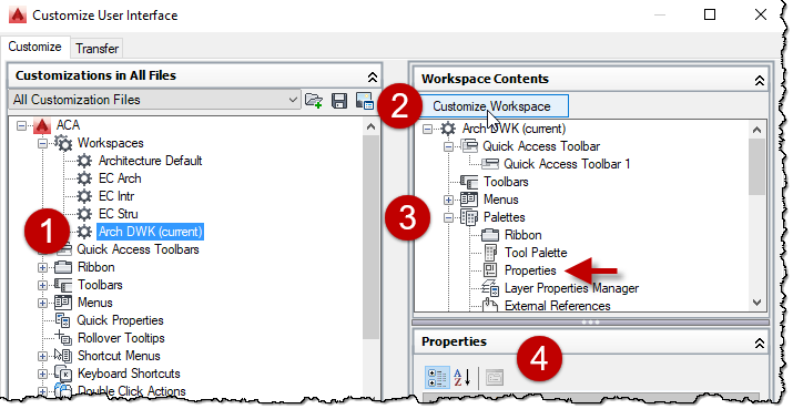 Solved: Missing Properties Palette - AutoCAD Architecture