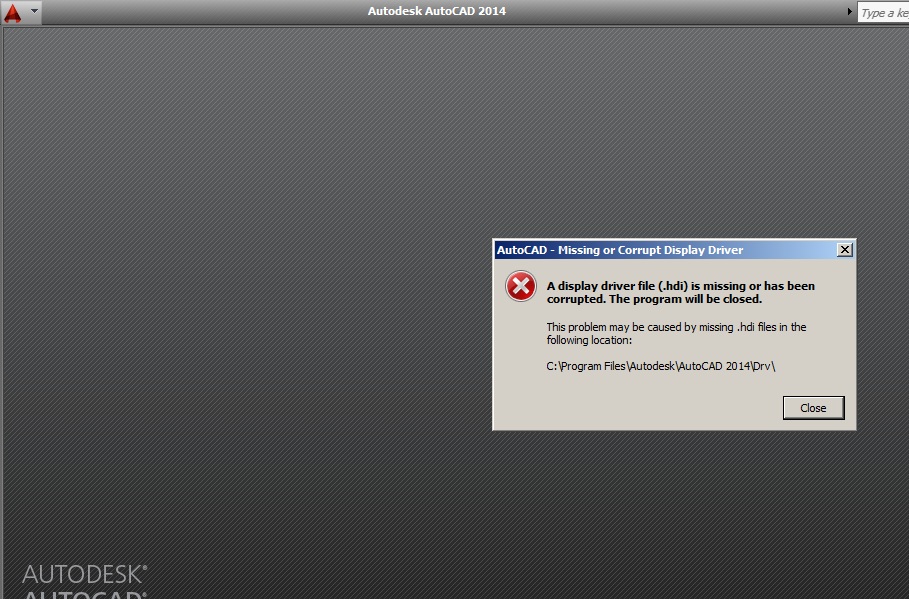 Solved Missing or corrupt display driver Autodesk Community
