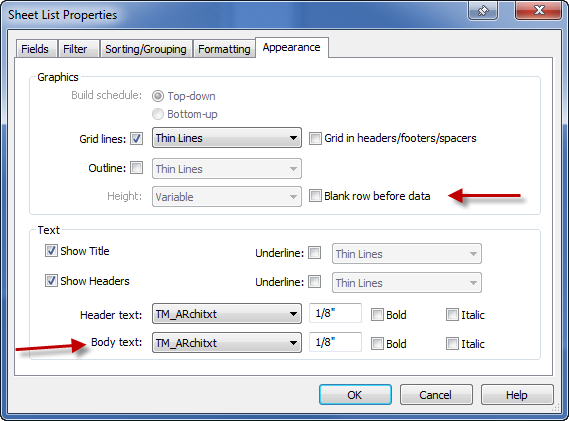 How can I set a schedules appearance - Autodesk Community