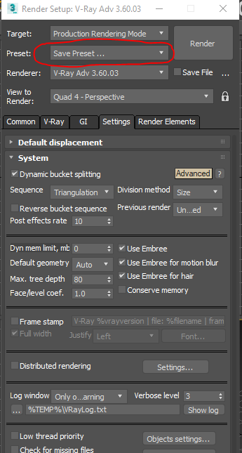 Solved: Save Render Presets - Render Elements category missing - Autodesk  Community - 3ds Max