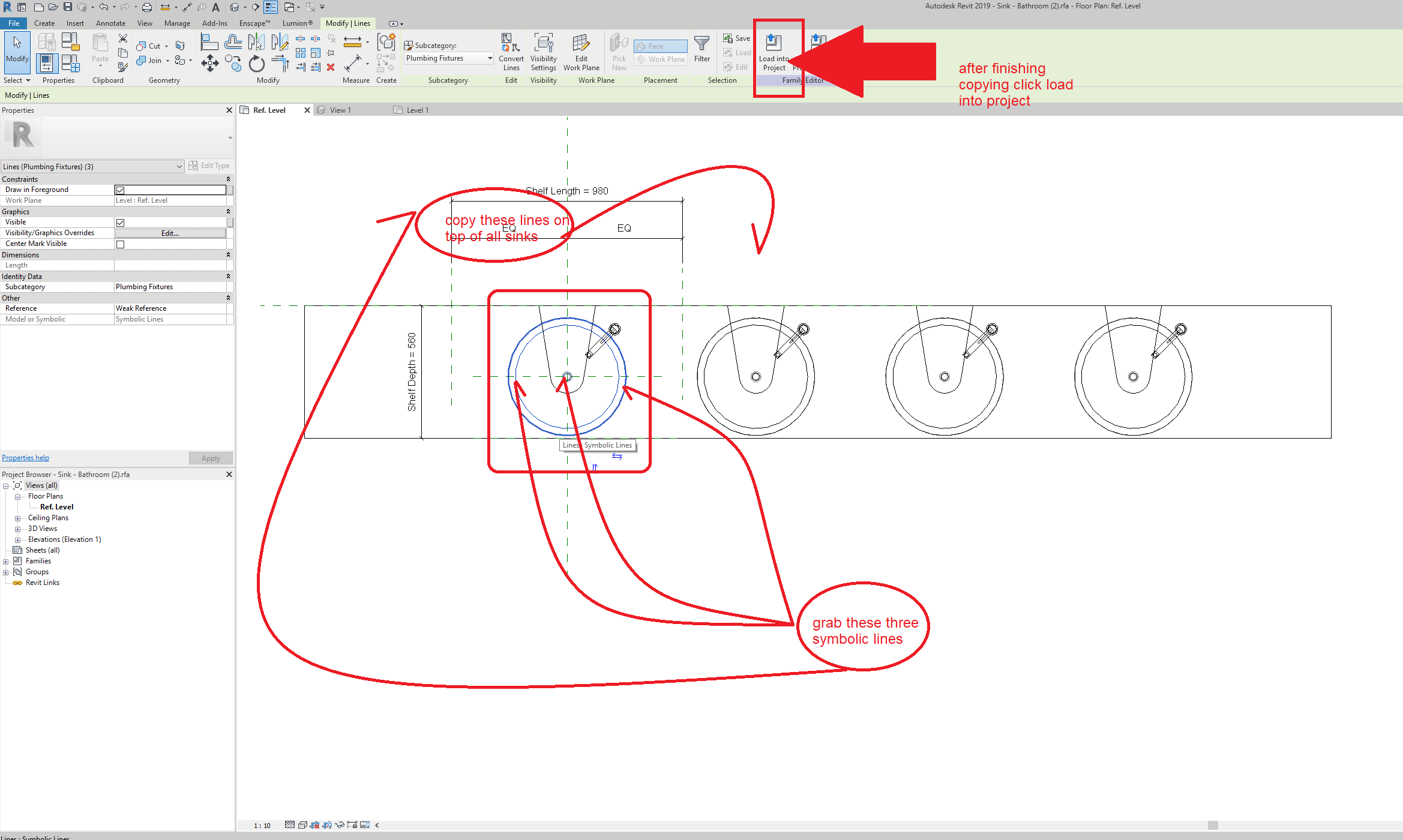 Solved Sinks not showing in plan view Autodesk Community