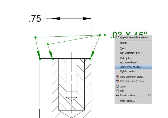 Add Vertex/Leader option can be added in radius dimension - Autodesk  Community