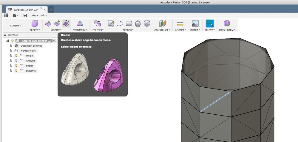 Crease sculpt