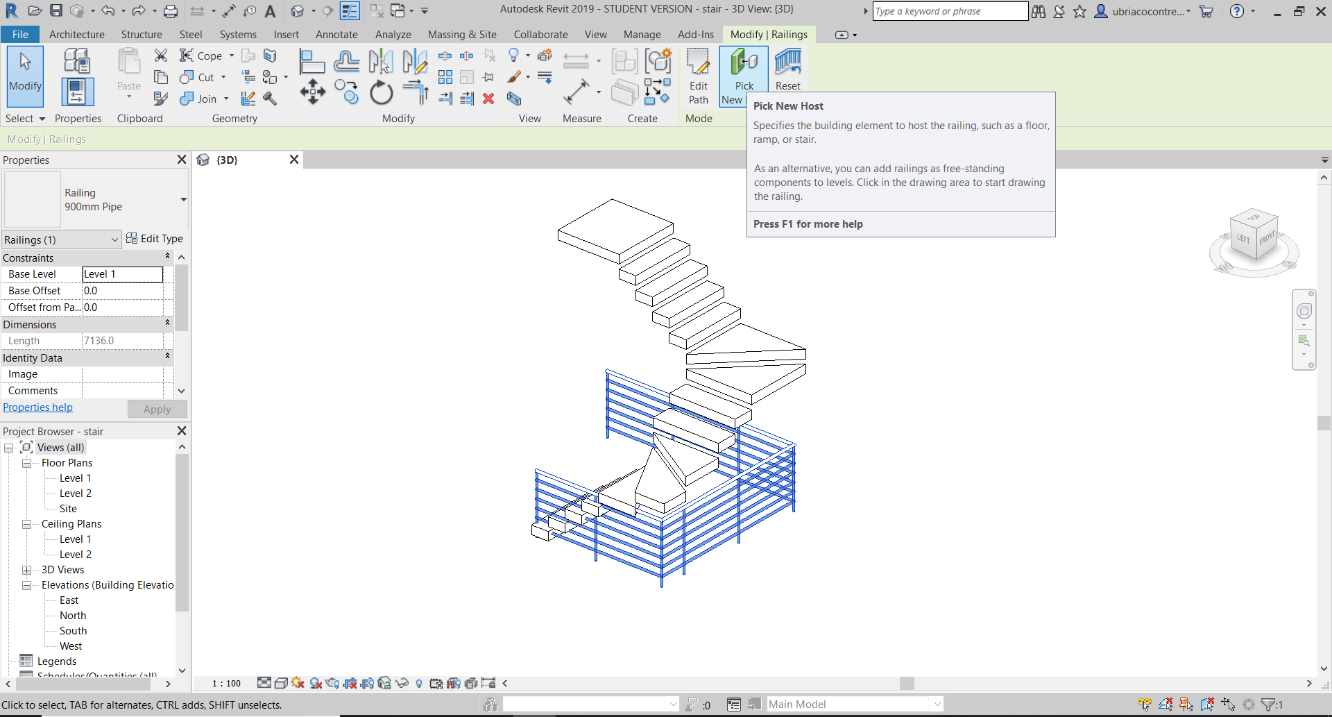 Problem with adding Railing to customized stair - Autodesk Community
