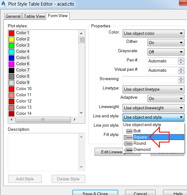 Solved: How to change a round Line Edge to square (When lineweight is turn  on) - Autodesk Community - AutoCAD