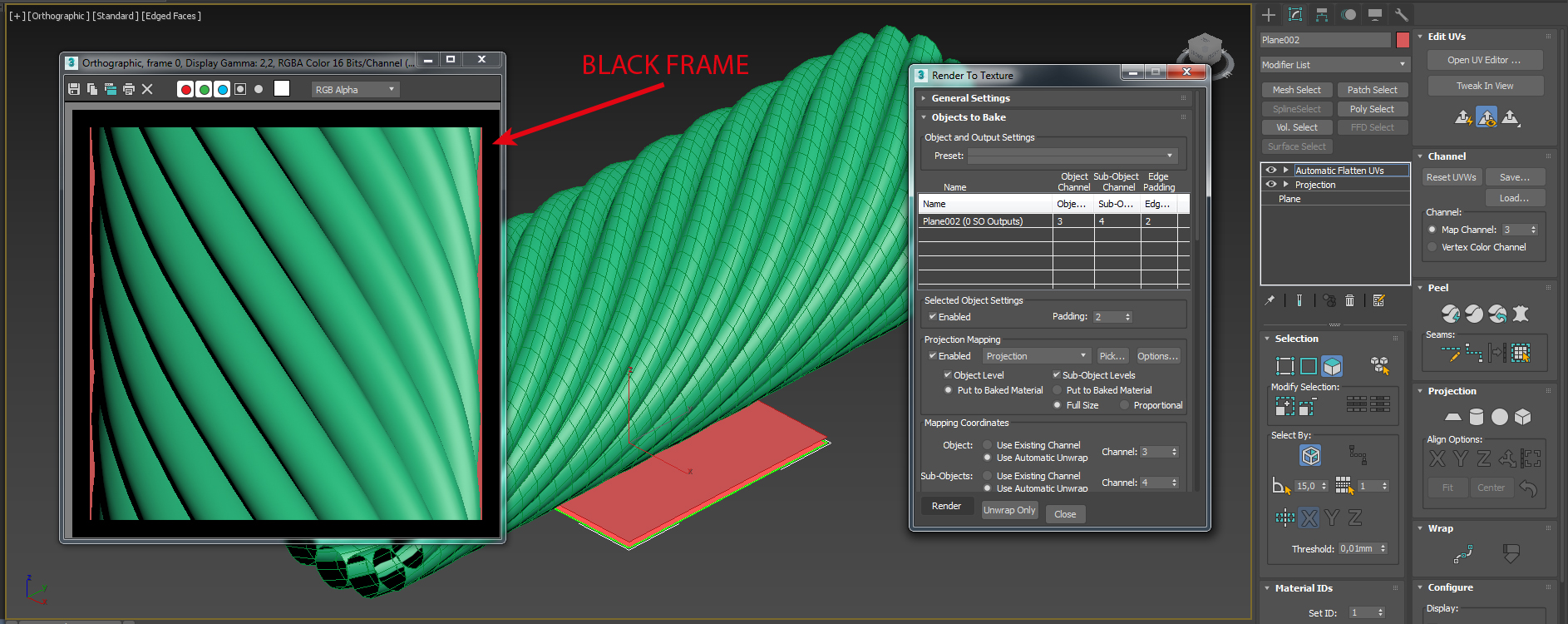 Render to Texture - Problem : Black outline/frame on frame buffer - Autodesk  Community - 3ds Max