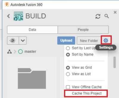 Add a Fusion 360 Project to offline cache