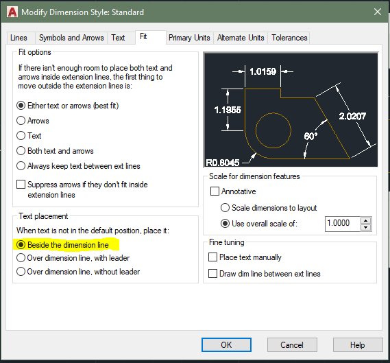 Solved: WHAT DIM SETTINGS MAKE THESE REAIUS DIFFERNT - Autodesk Community
