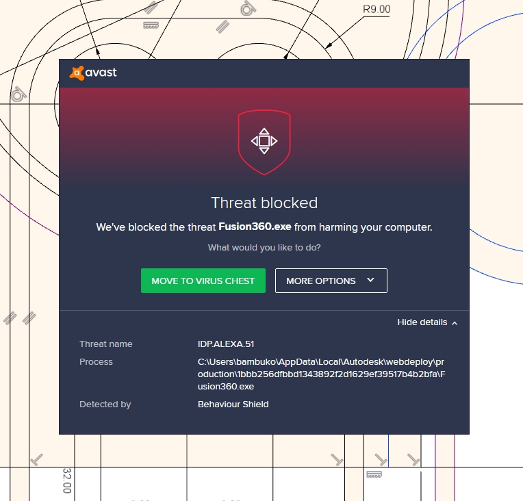 that was rather surprising - Avast saved me from Fusion.... - Autodesk  Community - Fusion 360