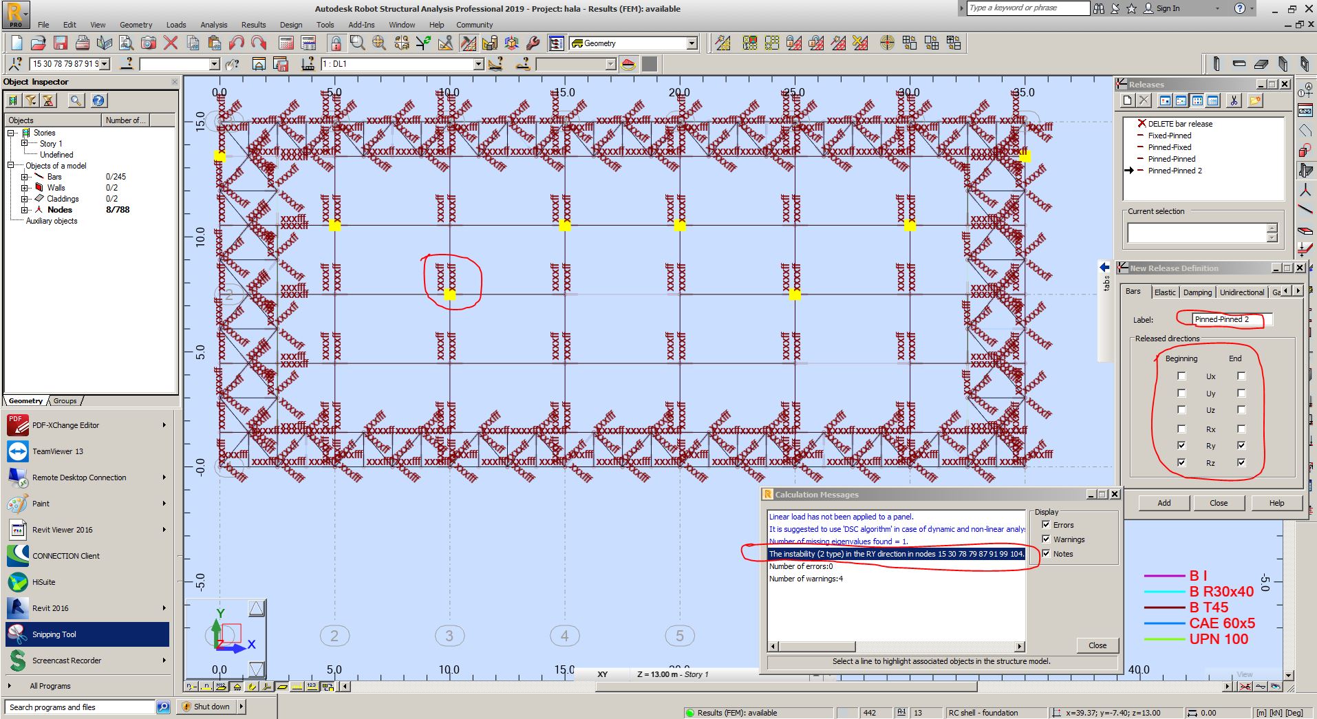 Solved: instability type 2 RY on purlins ends - Autodesk Community - Robot  Structural Analysis Products