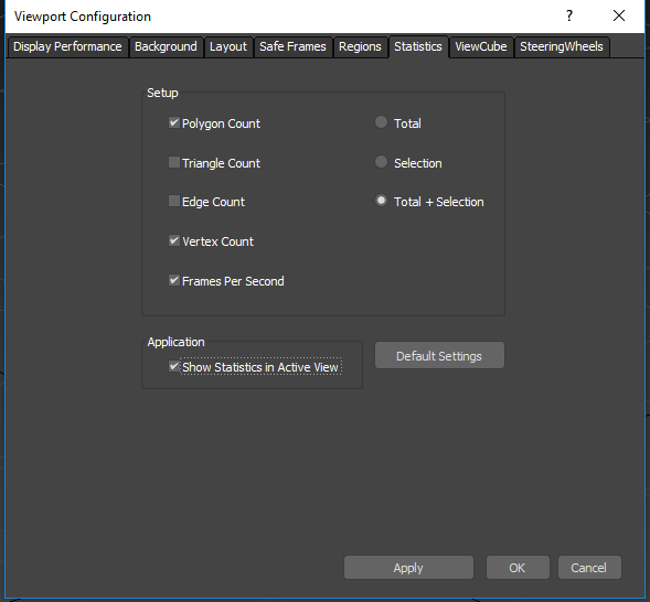 Solved: Keep enable statistics by default - Viewport configuration ...