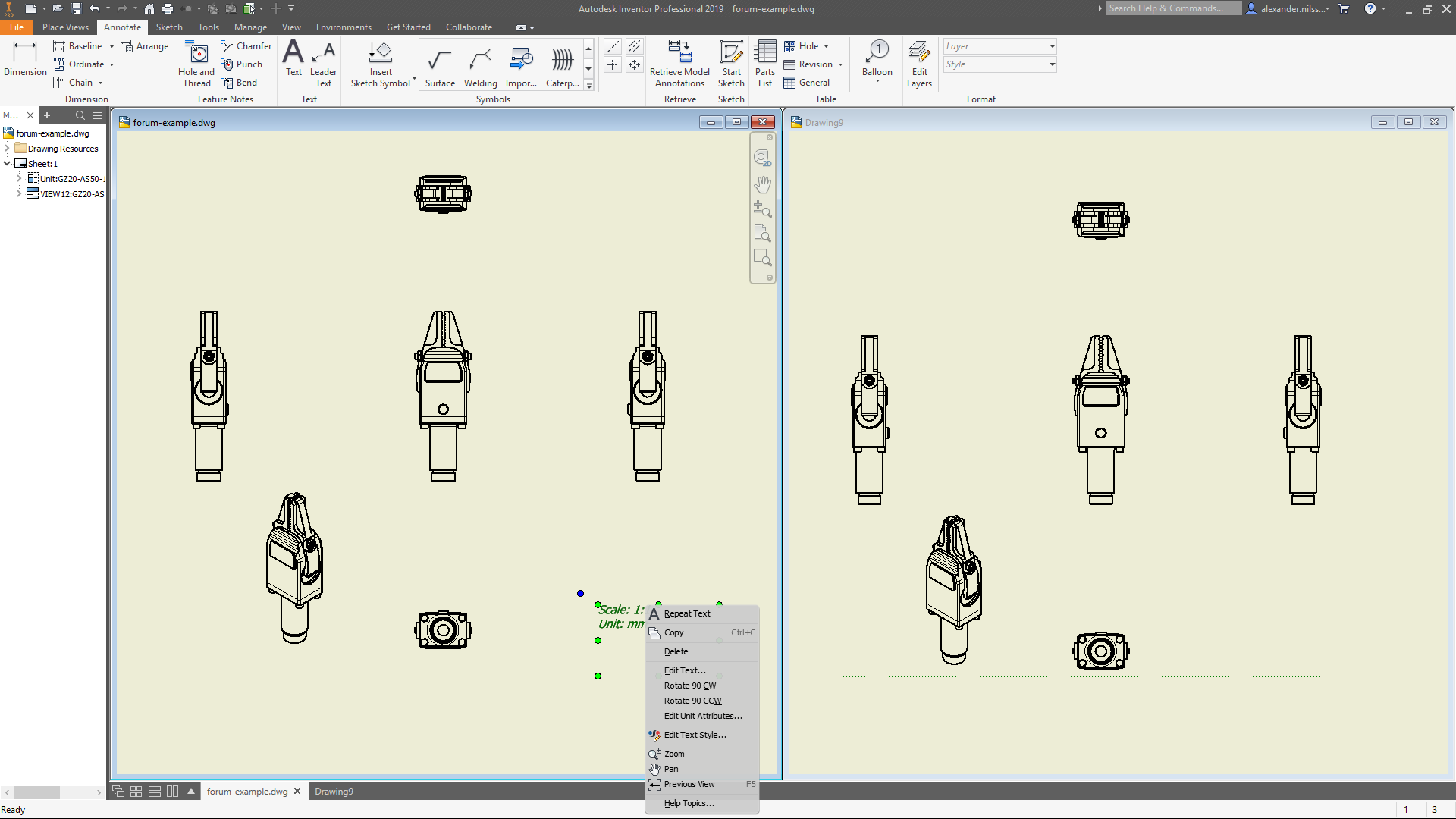 Solved Inventor 2019 Converting DWG to DXF Text issues