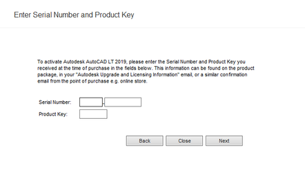 Solved: Didn't receive Serial number and product key after Purchase of  AutoCAD LT 2019 - Autodesk Community - Subscription, Installation and  Licensing