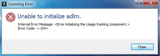 Инициализация adlm невозможна autocad код ошибки 1