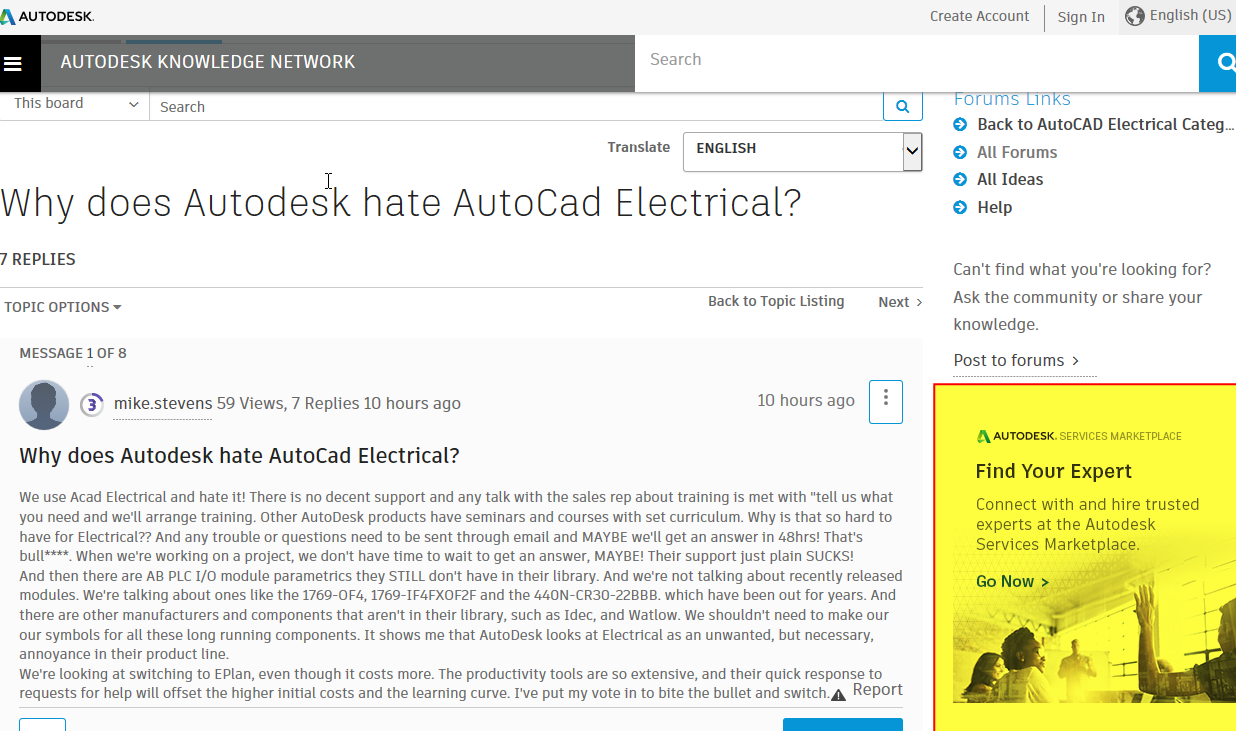 Why does Autodesk hate AutoCad Electrical? - Autodesk Community - AutoCAD  Electrical