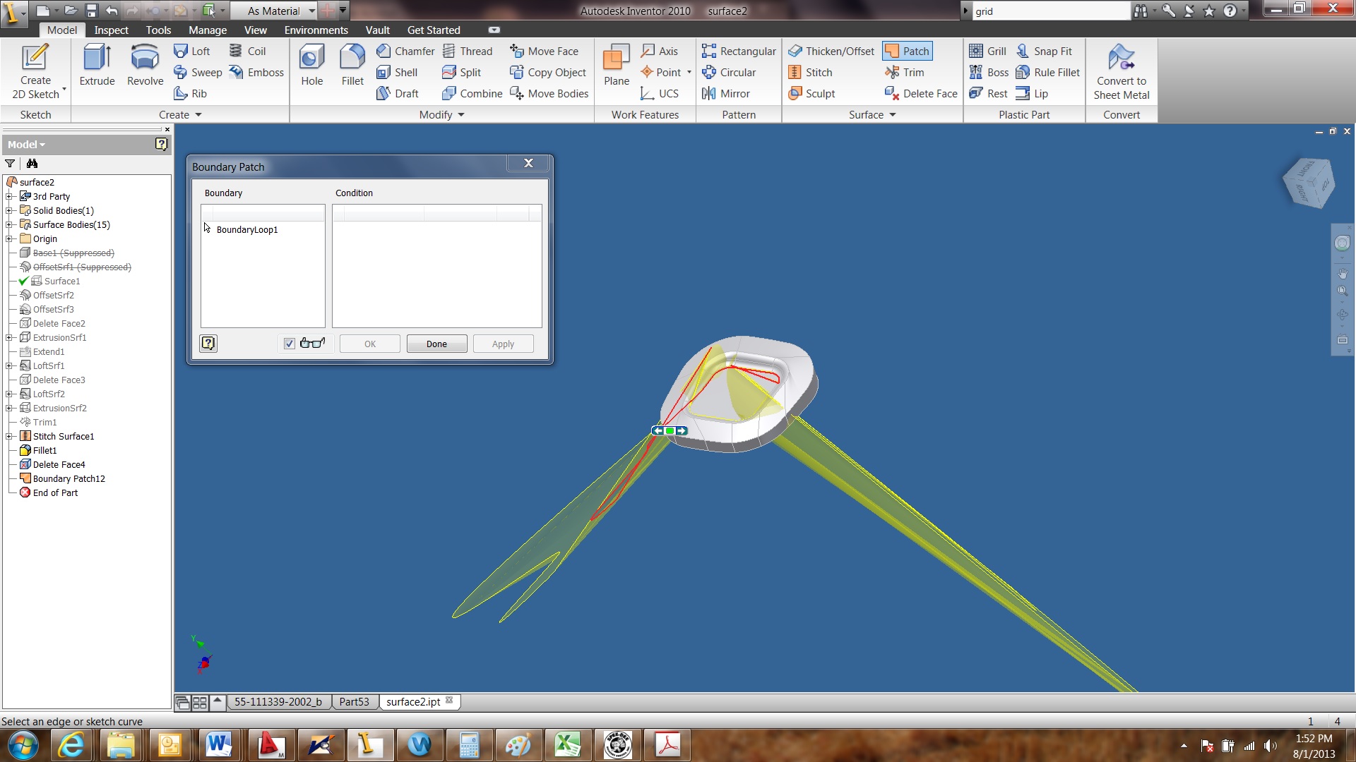Solved: trouble lofting a surface - Autodesk Community