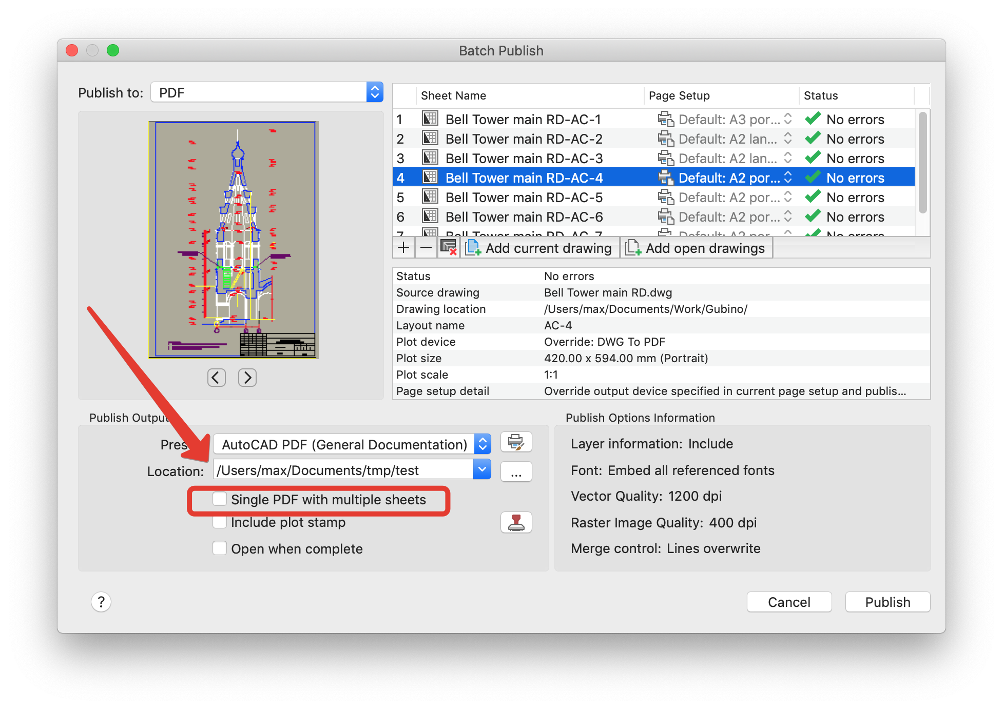 Publish to pdf settings по русски это