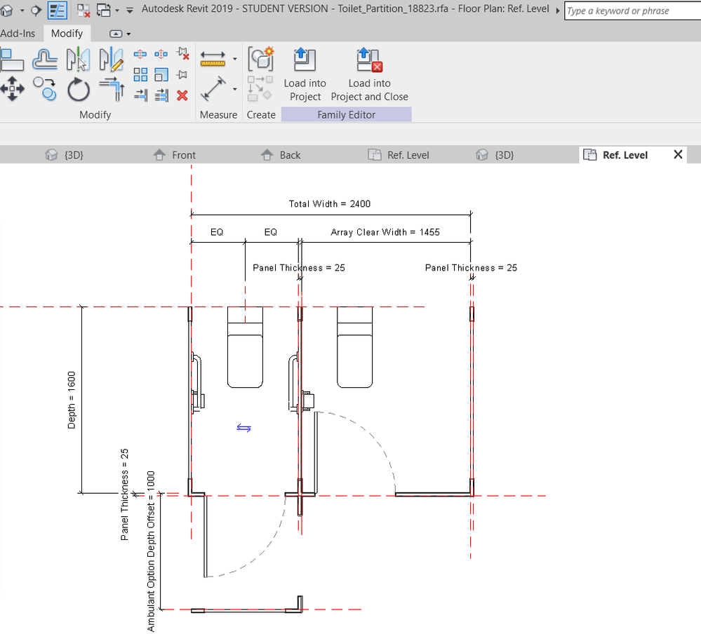 Solved: How can I figure out how to use the parameter of a toilet partition  family? - Autodesk Community - Revit Products