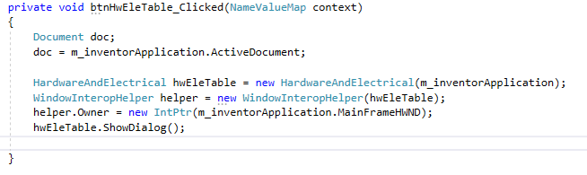 code for display window in inventor