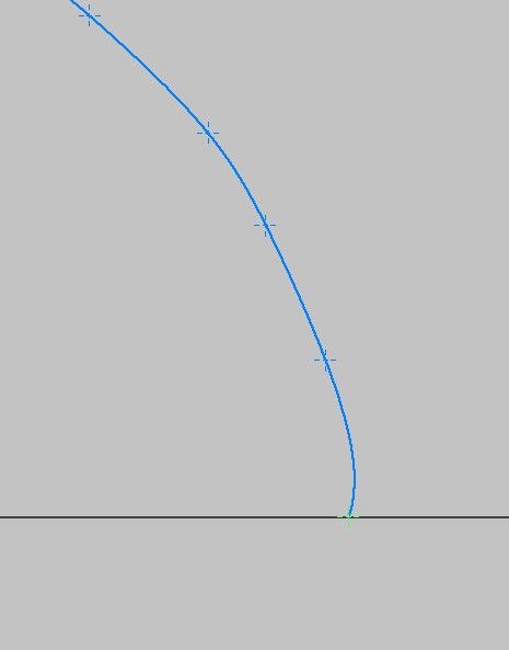 Spline soll am Ende lotrecht zu X-Achse (bzw. tangential) auslaufen