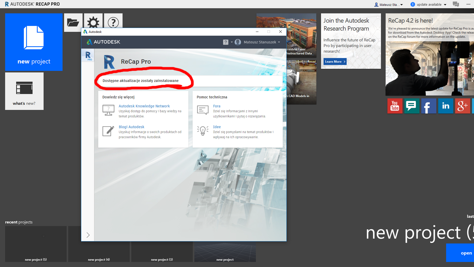 Unable to update ReCap Photo Autodesk Community