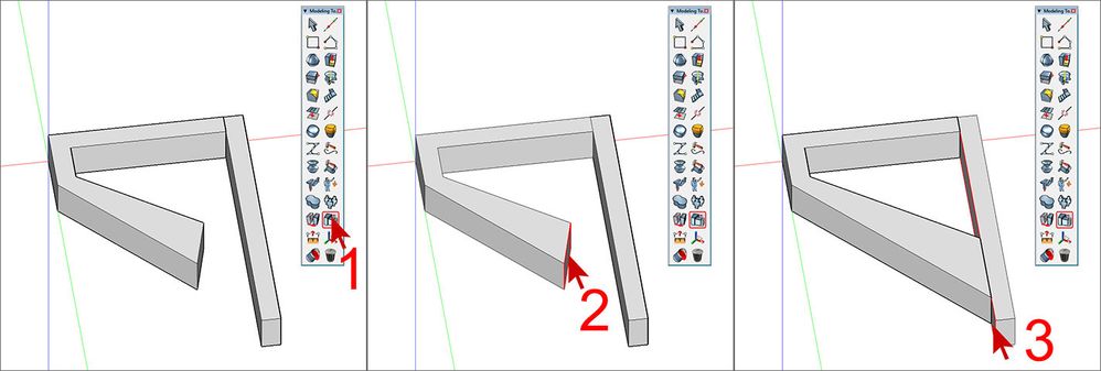 Extend face (software: FormZ)