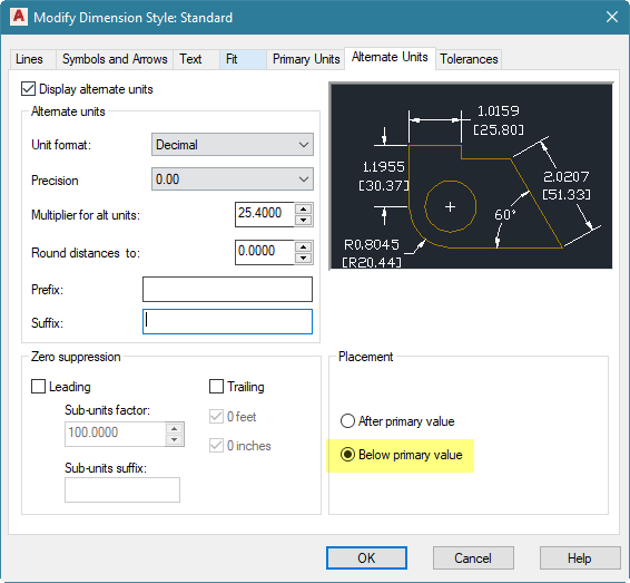 Remove hidden space before alternate dimensions?? - Autodesk Community