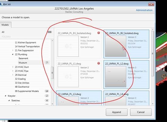 In Navisworks, a red ! shows up & we can't load the merged models