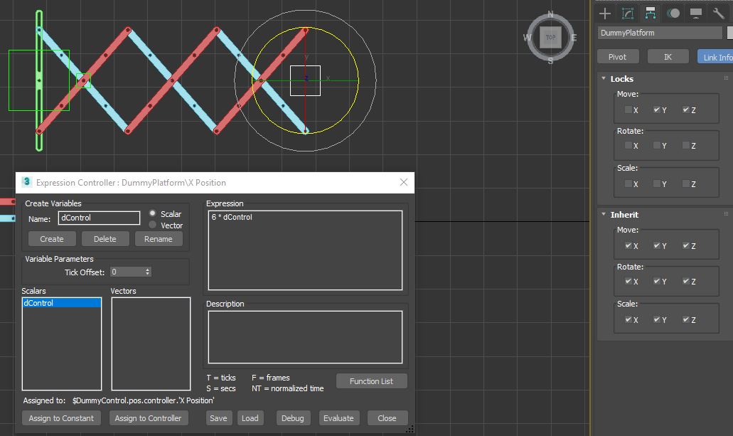 Scissor rig with 2 sliding legs - Autodesk Community