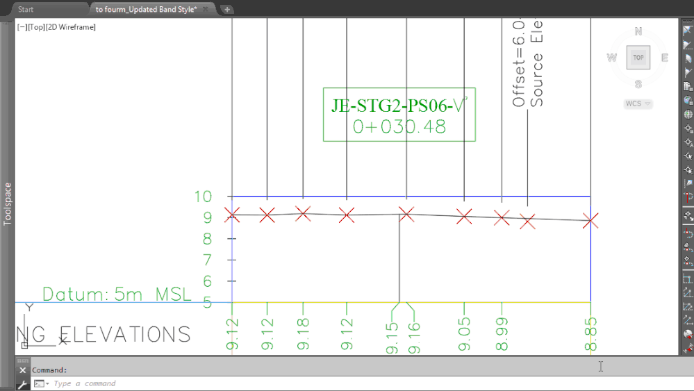 Solved: Sample line points elevation and station to shown in cross ...