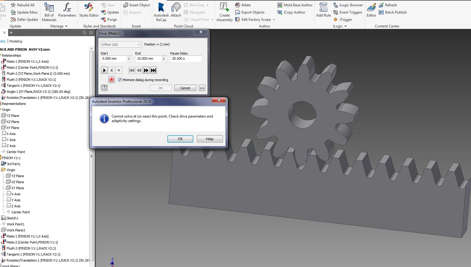 Solved: RACK AND PINION DESIGN - Autodesk Community - Inventor