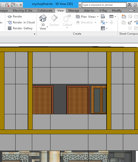 curtain wall not showing in parts after rendering - Autodesk Community