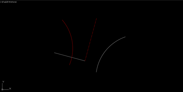 2 - perpendicular line to mirror arc (red)