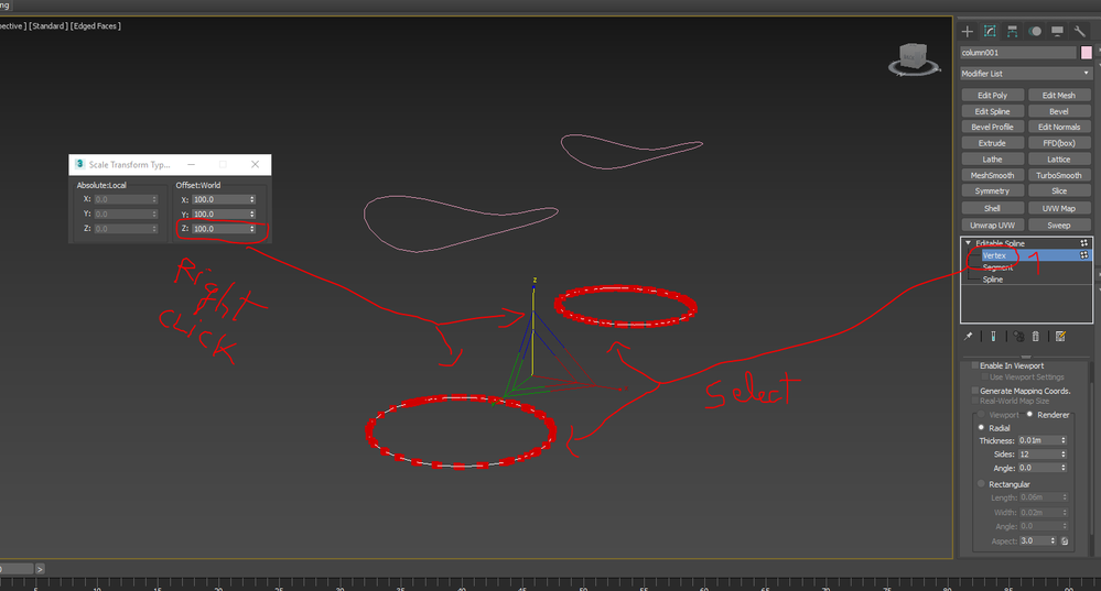 select and non-unifrom scale. Straight shapes