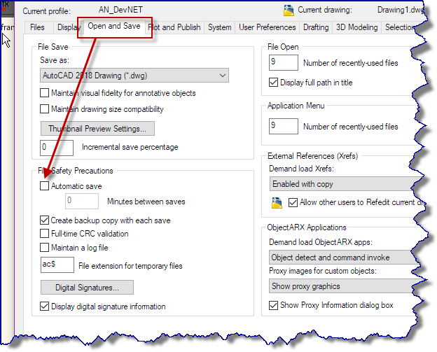 Solved: Disabling autosave permanently - Autodesk Community - AutoCAD