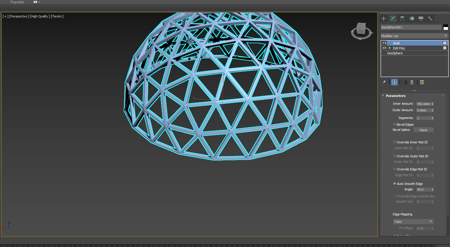 geodesic dome from geosphere. Creation of connecting nodes? - Autodesk  Community - 3ds Max