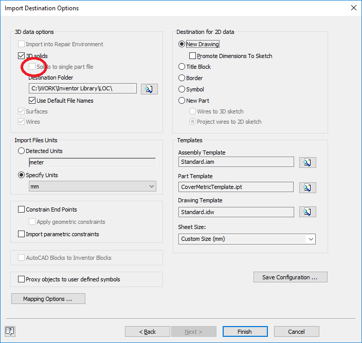Solved Import Autocad 3d Block As A Single Part Autodesk Community Inventor