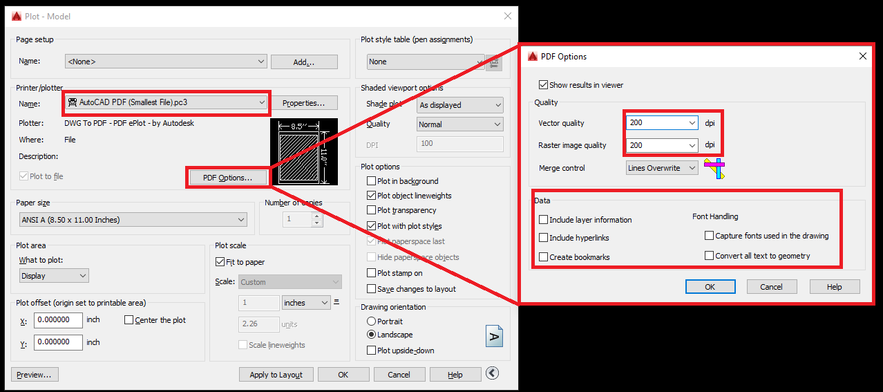 Help Needed! When plotting to PDF my file size is HUGE... - AutoCAD