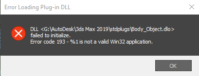 Error 3ds max error loading plugin dll error code 193 - Autodesk Community