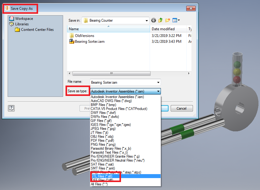 Как сохранить в stl autodesk inventor